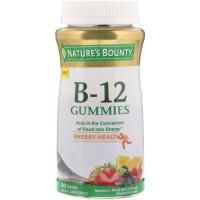 Nature's Bounty, Витамин B-12 в жевательных таблетках, со вкусом малины, ягодного сбора и апельсина, 90 жевательных таблеток