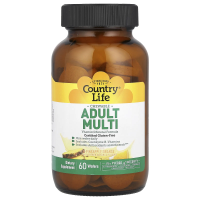 Country Life, Adult Multi, жевательные мультивитамины для взрослых, со вкусом ананаса и апельсина, 60 пастилок