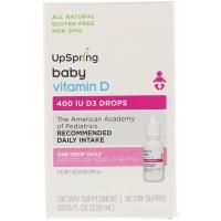 UpSpring, Витамин D3 в Каплях, для Ребенка, 0,076 жидких унций (2.25 мл)