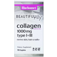 Bluebonnet Nutrition, Beautiful Ally, Collagen Type I+III, 1000 mg, 90 Caplets