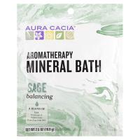 Aura Cacia, Ароматерапевтическое минеральное средство для ванны, гармонизирующий шалфей, 2,5 унции (70,9 г)