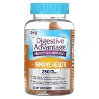 Schiff, Digestive Advantage, Probiotics Advanced + Immune Health, натуральные фрукты, 125 мг, 64 жевательных таблетки