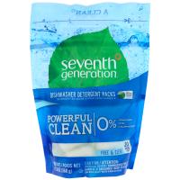 Seventh Generation, Diswasher Detergent Packs, Free & Clear, 20 Packs
