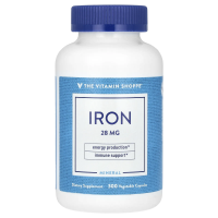 The Vitamin Shoppe, железо, 28 мг, 300 растительных капсул