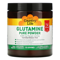 Country Life, Чистый порошковый глютамин, 5000 мг, 275 г