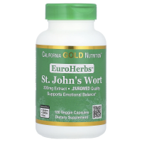 California Gold Nutrition, EuroHerbs, экстракт зверобоя, качество Euromed, 300 мг, 180 растительных капсул