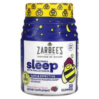 Zarbee's, Таблетки Children's Sleep с мелатонином со вкусом натуральных ягод, 50 жевательных таблеток