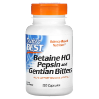 Doctor's Best, Горькая настойка из бетаина гидрохлорида, пепсина и генцианы (Betaine HCL Pepsin & Gentian Bitters), 120 капсул