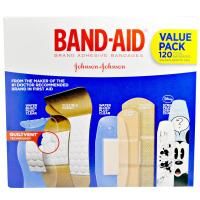 Band Aid, Пластыри, перевязки, экономичная упаковка, 5 пачек, 120 штук