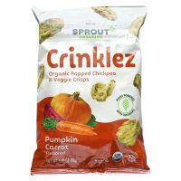 Sprout Organic, Crinklez, Popped Chickpea & Veggie Snack, 12 Months & Up, Pumpkin & Carrot, 1.48 oz (42 g)