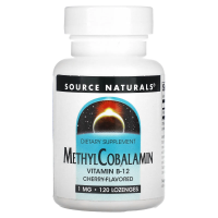 Source Naturals, Метилкобаламин, со вкусом вишни, 1 мг, 120 пастилок