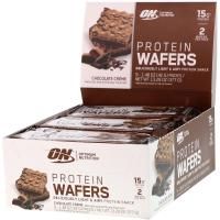Optimum Nutrition, Протеиновые вафли, шоколадный крем, 9 упаковок, по 1,48 унции (42 г) каждая