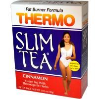 Hobe Labs, Чай для похудения Thermo Slim, формула сжигания жира, корица, 24 пакетика, 48 г