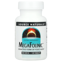 Source Naturals, Фолиевая кислота MegaFolinic, 800 мкг, 120 таблеток