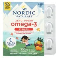 Nordic Naturals, Конфеты в виде рыбок от Nordic с омега-3, со вкусом засахаренных фруктов (300 мг), 36 конфет