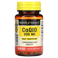 Mason Natural, Кофермент Q-10, 200 мг, 30 мягких таблеток