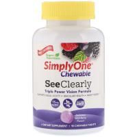 Super Nutrition, SimplyOne, Вижу четко Формула для зрения тройного действия, Вкус лесных ягод, 90 жевательных таблеток