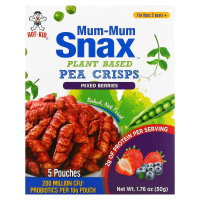 Hot Kid, Mum-Mum Snax, Baked Pea Snacks, Mixed Berries,  5 Pouches, 1.76 oz (50 g)