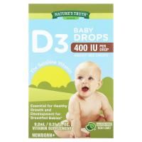 Nature's Truth, Vitamins, капли для детей D3, для новорожденных, 400 МЕ, 9,2 мл (0,31 жидк. унц.)