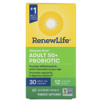 Renew Life, Ultimate Flora, Adult 50+ Probiotic, 30 Billion Live Cultures, 60 Vegetarian Capsules
