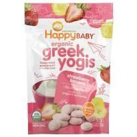 Happy Family Organics, happyyogis, греческий йогурт, клубника банан, 1 унция (28 г)