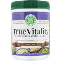 Green Foods Corporation, True Vitality, Растительный протеиновый шейк с DHA, шоколад 25.2 унции (714 г)