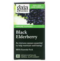 Gaia Herbs, Черная бузина, 30 веганских капсул