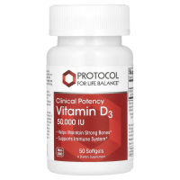 Protocol for Life Balance, Vitamin D3, Clinical Potency , 50000 МЕ, 50 Softgels
