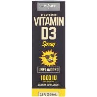 Onnit, Vitamin D3 Spray, Unflavored, 1000 МЕ, 0.8 fl oz (24 ml)