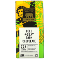 Endangered Species Chocolate, Bold + Silky Dark Chocolate, 3 oz (85 g)
