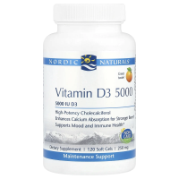 Nordic Naturals, Vitamin D3 5000, Orange, 5000 МЕ, 120 Soft Gels