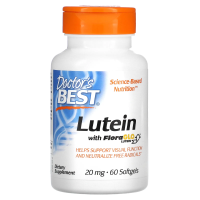 Doctor's Best, Лютеин с использованием лютеина FloraGlo, 20 мг, 60 мягких капсул