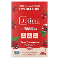 Ultima Replenisher, порошок электролитов со вкусом вишни и граната, 20 пакетиков, 0,12 унции (3,4 г)
