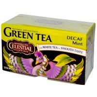 Celestial Seasonings, Зеленый чай с белым чаем, без кофеина, с мятой, 20 пакетиков, 34 г
