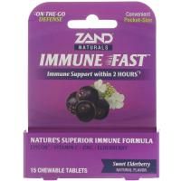 Zand, Immune Fast, сладкая бузина, 15 жевательных таблеток