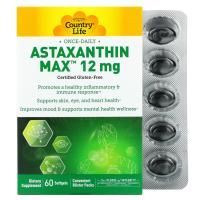 Country Life, Астаксантин Макс, 12 мг, 60 мягких таблеток