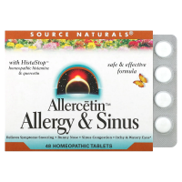 Source Naturals, Allercetin, Средство от аллергии и заложенности носа, 48 гомеопатических таблеток