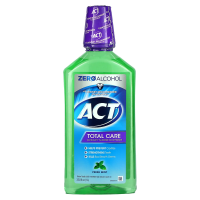 ACT, Жидкость для полоскания рта с фтором Total Care Свежая мята - Без спирта 33,8 жидких унций