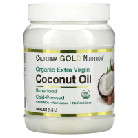 California Gold Nutrition, Органическое нерафинированное кокосовое масло, суперпродукт, холодного отжима, нерафинированное, 54 fl oz (1.6 L)