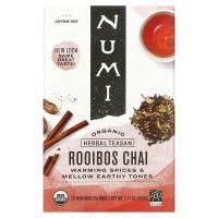 Numi Tea, Органические чаи, Herbal Teasans, ройбуш, без кофеина, 18 чайных пакетиков, 1,71 унц. (48,6 г)
