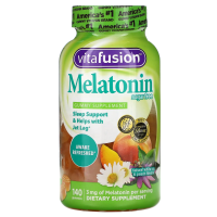 VitaFusion, Витамины для взрослых с мелатонином, улучшение сна, натуральный белый чай с ароматом маракуйи, 120 жевательных таблеток