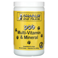 Charlie & Frank, Комплекс мультивитаминов и минералов для собак, поддерживает свежее дыхание, 60 мягких жевательных таблеток