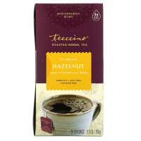 Teeccino, Обжаренный травяной чай со вкусом ванили, средняя обжарка, фундук, без кофеина, 25 чайных пакетиков, 150 г