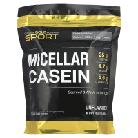 California Gold Nutrition, SPORT, белок мицеллярногок казеина, без ароматизаторов, 88% белка, медленное усвоение, легкое переваривание, класс A Айдахо, США, молочный продукт, 454 г