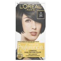 L'Oreal, Краска для волос Superior Preference с технологией против вымывания цвета и системой придания сияния, натуральный, темно-коричневый 4, на 1 применение