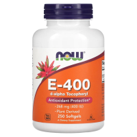 Now Foods, Natural E-400, 250 мягких таблеток
