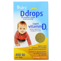 Ddrops, Жидкий витамин D3 для детей, 400 МЕ, 0.08 ж. унций (2.5 мл), 90 капель