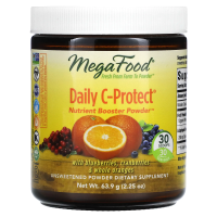 MegaFood, Daily C-Protect, порошок с высоким содержанием питательных веществ, без подсластителей, 2,25 унц. (63,9 г)