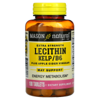 Mason Natural, Lecithin with Kelp/B6 Plus Cider Vinegar Extra Strength, 100 Tablets
