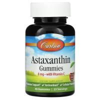 Carlson Labs, Жевательные конфеты с астаксантином и витамином С, натуральная вишня, 4 мг, 46 жевательных таблеток